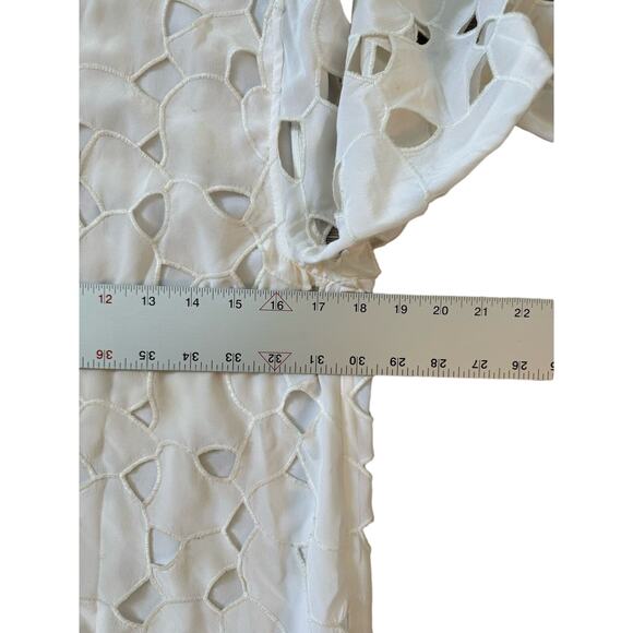 EQUIPMENT GUC Henri Embroidered Cutout Silk Shirt White XS - Picture 7 of 8